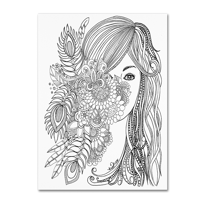 KCDoodleArt 'Flower Girls 2' 14 X 19 Canvas Art