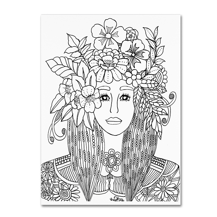 KCDoodleArt 'Flower Girls 25' 14 X 19 Canvas Art