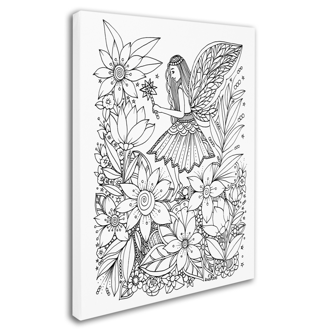 KCDoodleArt 'Fairies And Woodland Creatures 14' 14 X 19 Canvas Art