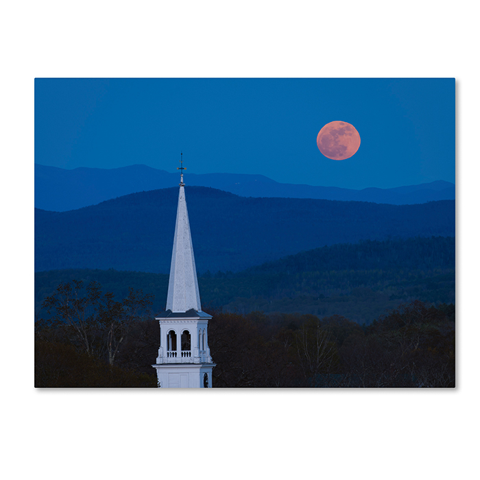 Michael Blanchette Photography 'Moon Over Vermont' 14 X 19 Canvas Art