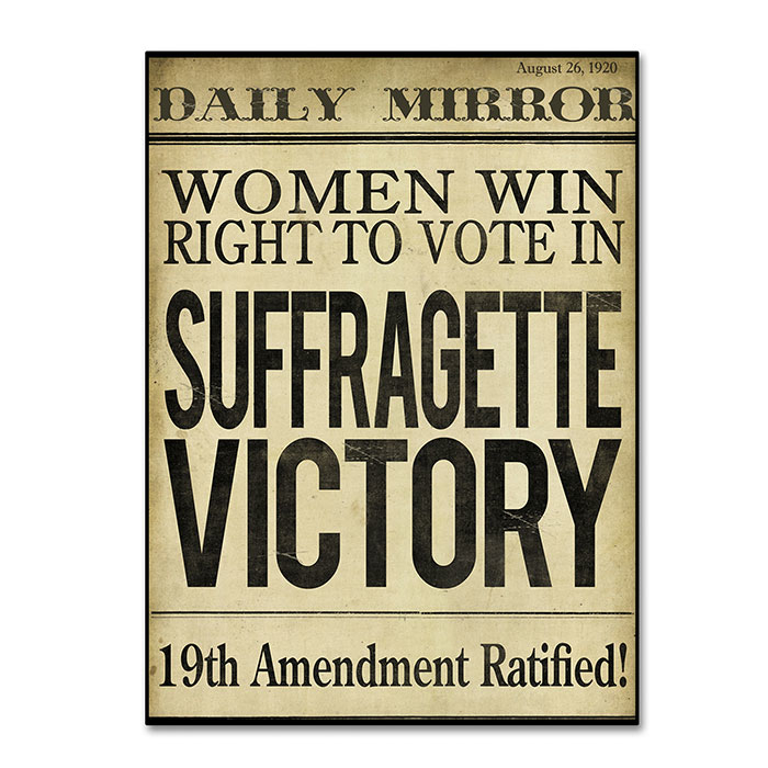 Color Bakery 'Women?s Right To Vote' 14 X 19 Canvas Art