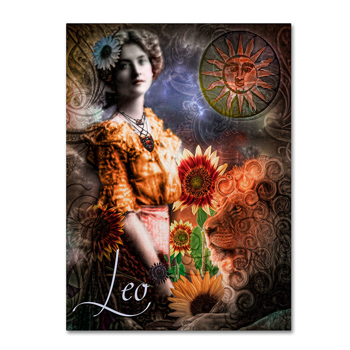 Color Bakery 'Art Nouveau Zodiac Leo' 14 X 19 Canvas Art