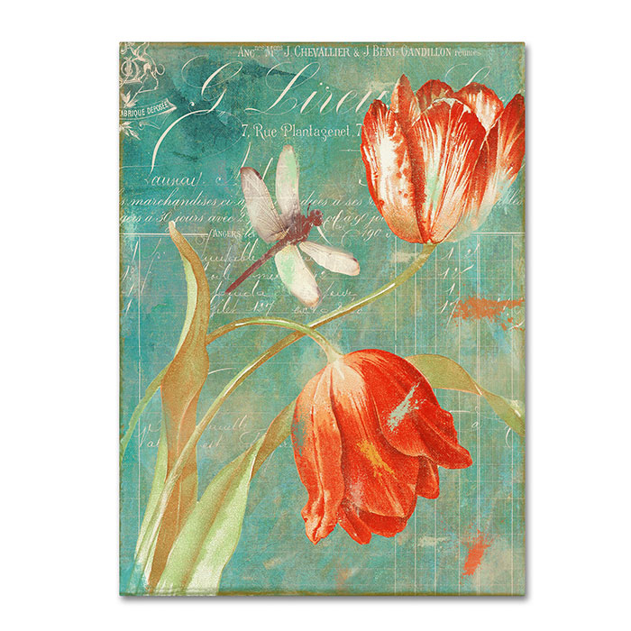 Color Bakery 'Mandarin Tulips' 14 X 19 Canvas Art