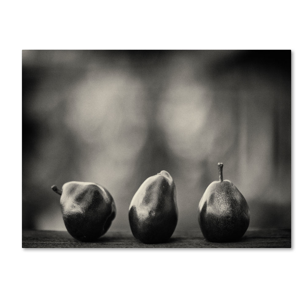 Geoffrey Ansel Agrons 'Three Red Pears' 14 X 19 Canvas Art