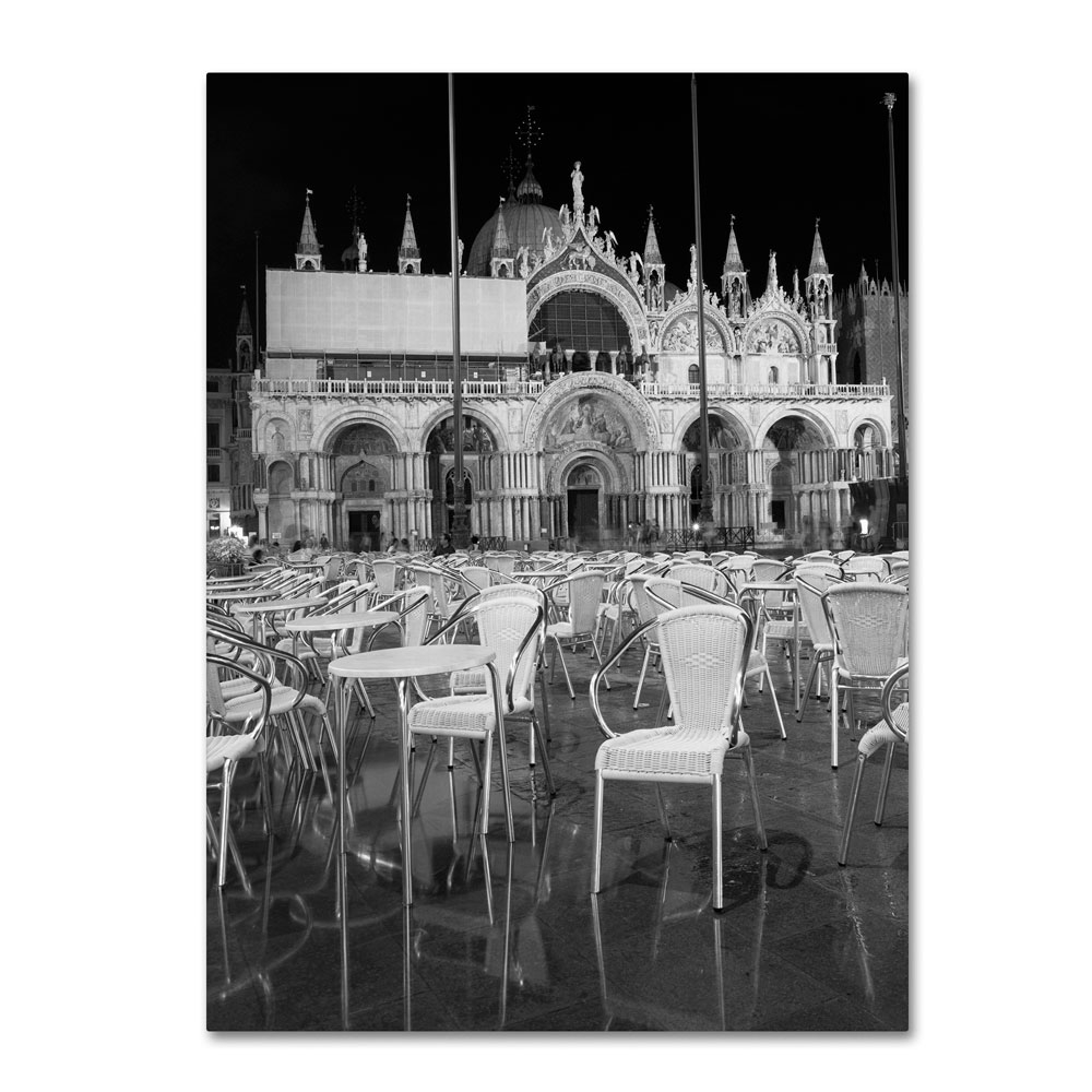 Moises Levy 'Chairs In San Marco' 14 X 19 Canvas Art