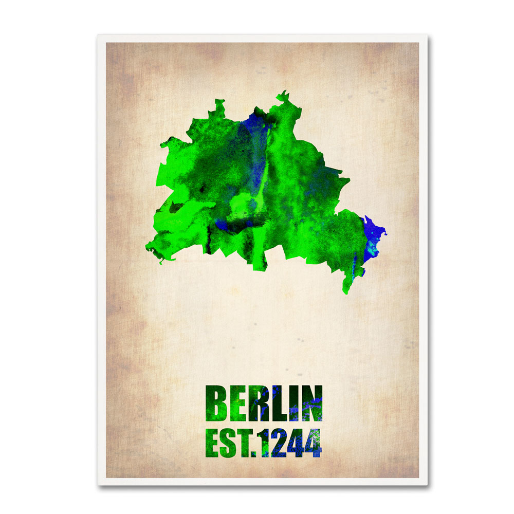 Naxart 'Berlin Watercolor Map' 14 X 19 Canvas Art