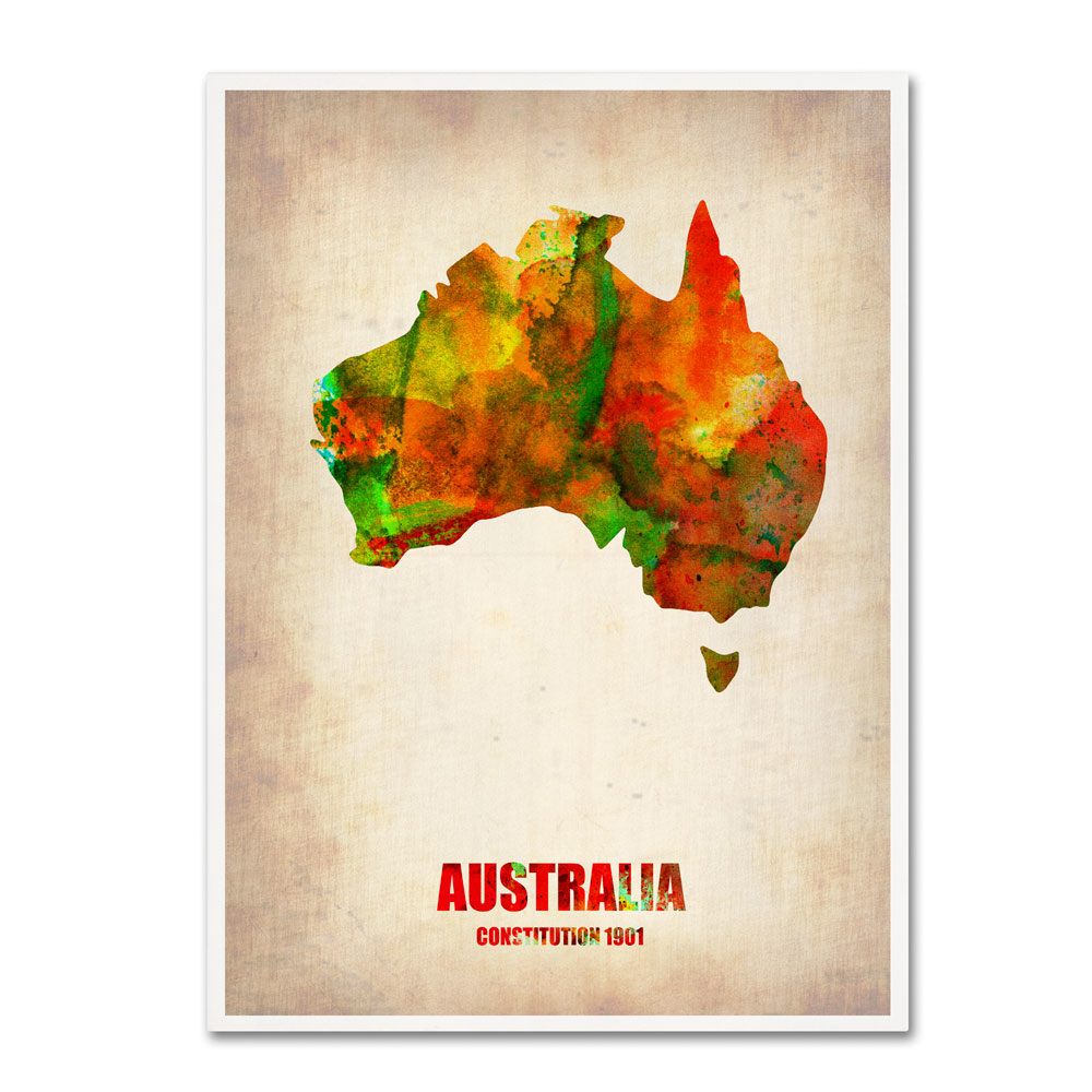 Naxart 'Australia Watercolor Map' 14 X 19 Canvas Art