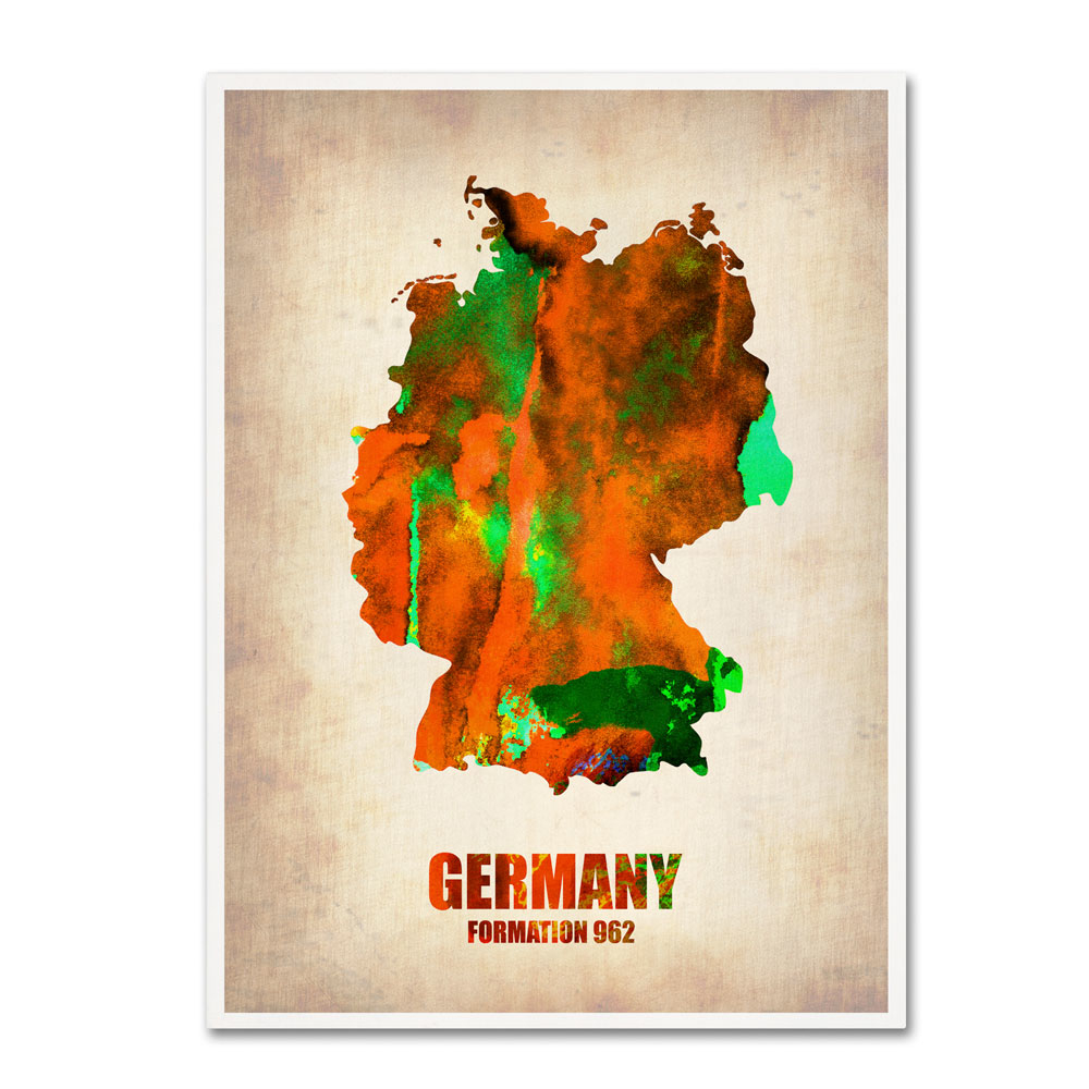 Naxart 'Germany Watercolor Map' 14 X 19 Canvas Art