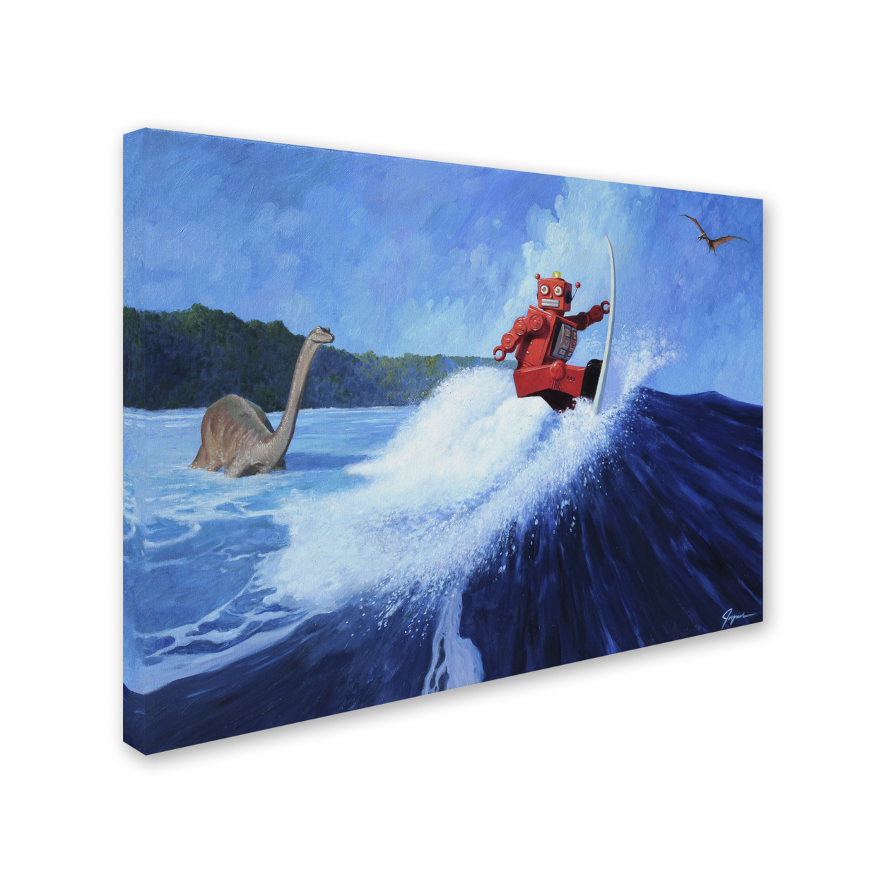 Eric Joyner 'Surfs Up' 14 X 19 Canvas Art