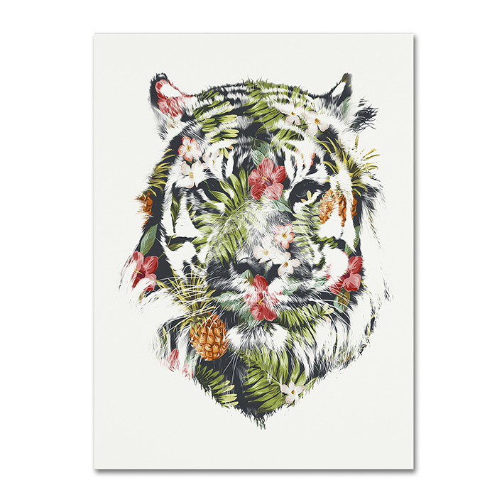 Robert Farkas 'Tropical Tiger' 14 X 19 Canvas Art