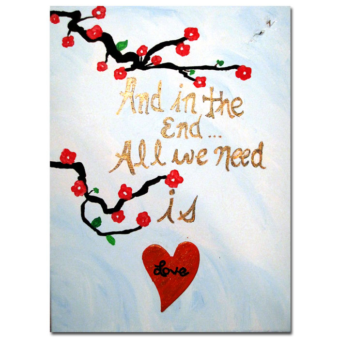 Amanda Rea 'All You Need Is Love III' 14 X 19 Canvas Art