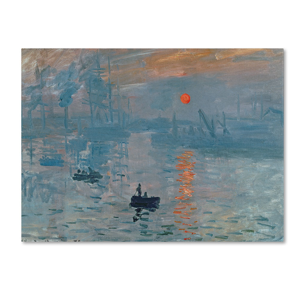 Claude Monet 'Impression Sunrise' 14 X 19 Canvas Art