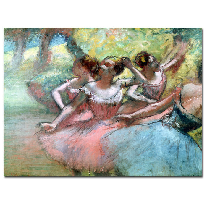 Edgar Degas 'Four Ballerinas On The Stage' 14 X 19 Canvas Art
