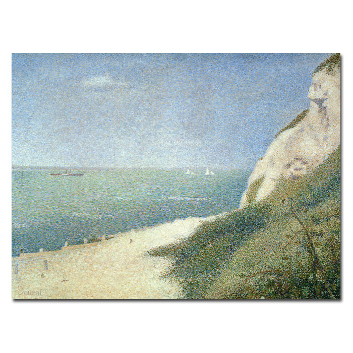 Georges Seurat 'Beach At Bas Butin - Honfleur - 1886' 14 X 19 Canvas Art