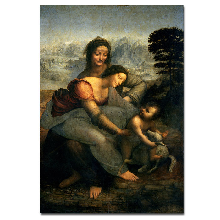 Leonardo Da Vinci 'Virgin And Child With St. Anne' 14 X 19 Canvas Art