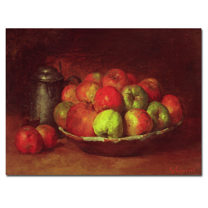Gustave Courbet 'Still Life With Fruit 1871-72' 14 X 19 Canvas Art
