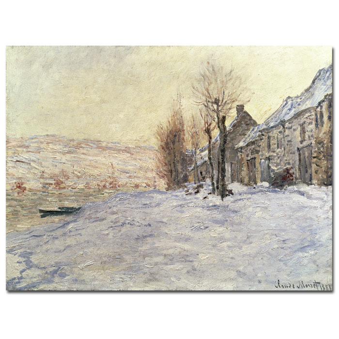 Claude Monet 'Lavacourt Under Snow 1878-81' 14 X 19 Canvas Art