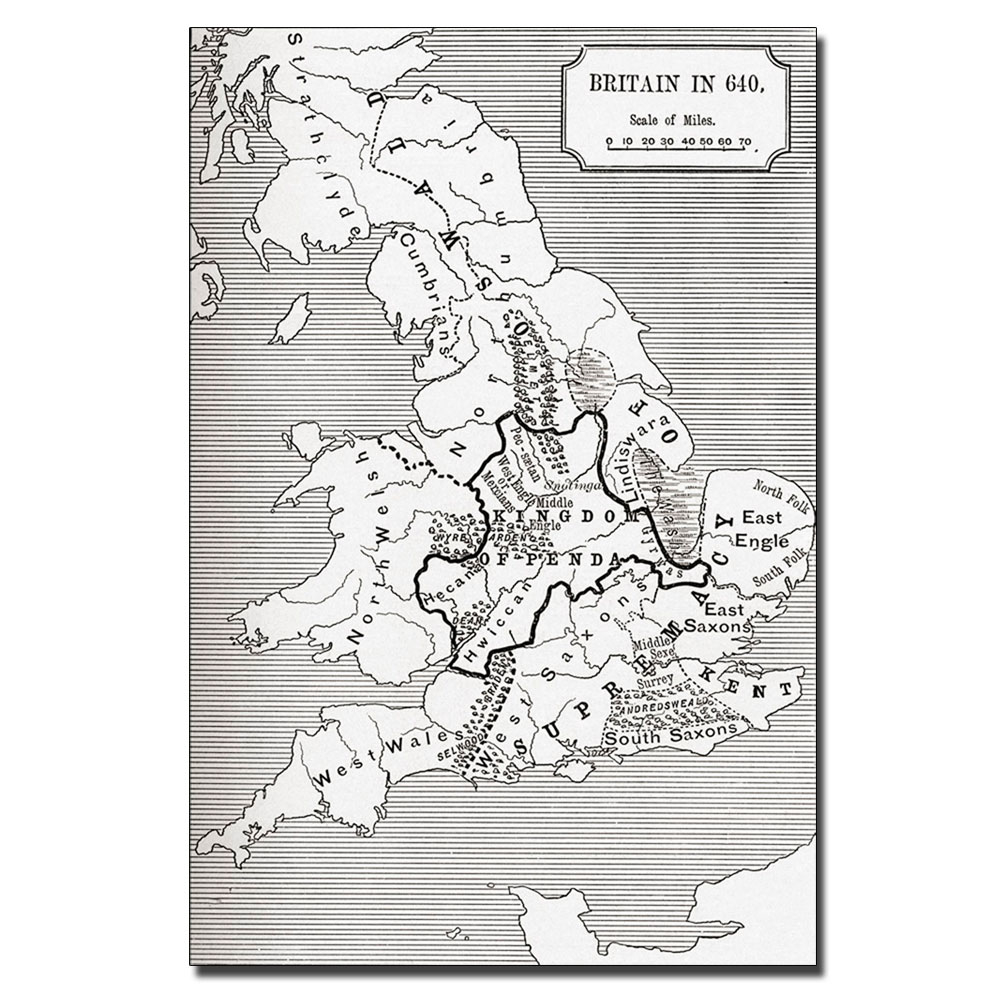 Map Of Britain In 640' 14 X 19 Canvas Art