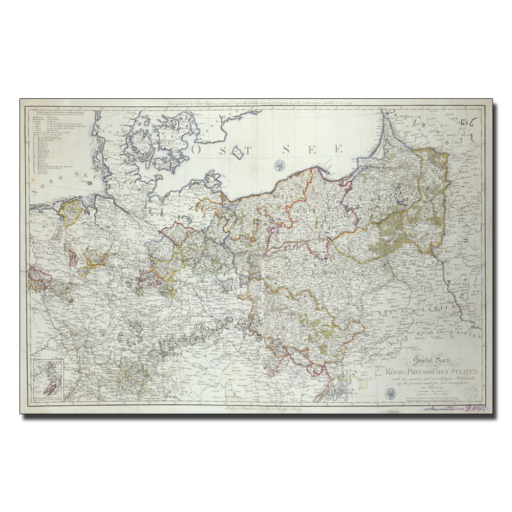 Map Of The Prussian States, 1799' 14 X 19 Canvas Art