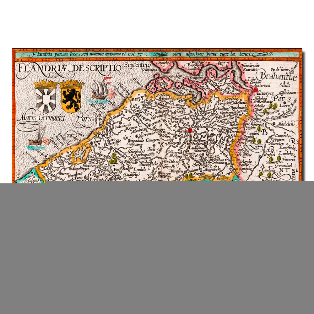 Johannes Bussemacher 'Map Of Flanders' 14 X 19 Canvas Art