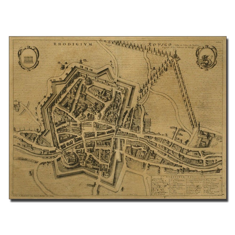 Pierre Mortier 'Map Of Rovigo 1704' 14 X 19 Canvas Art