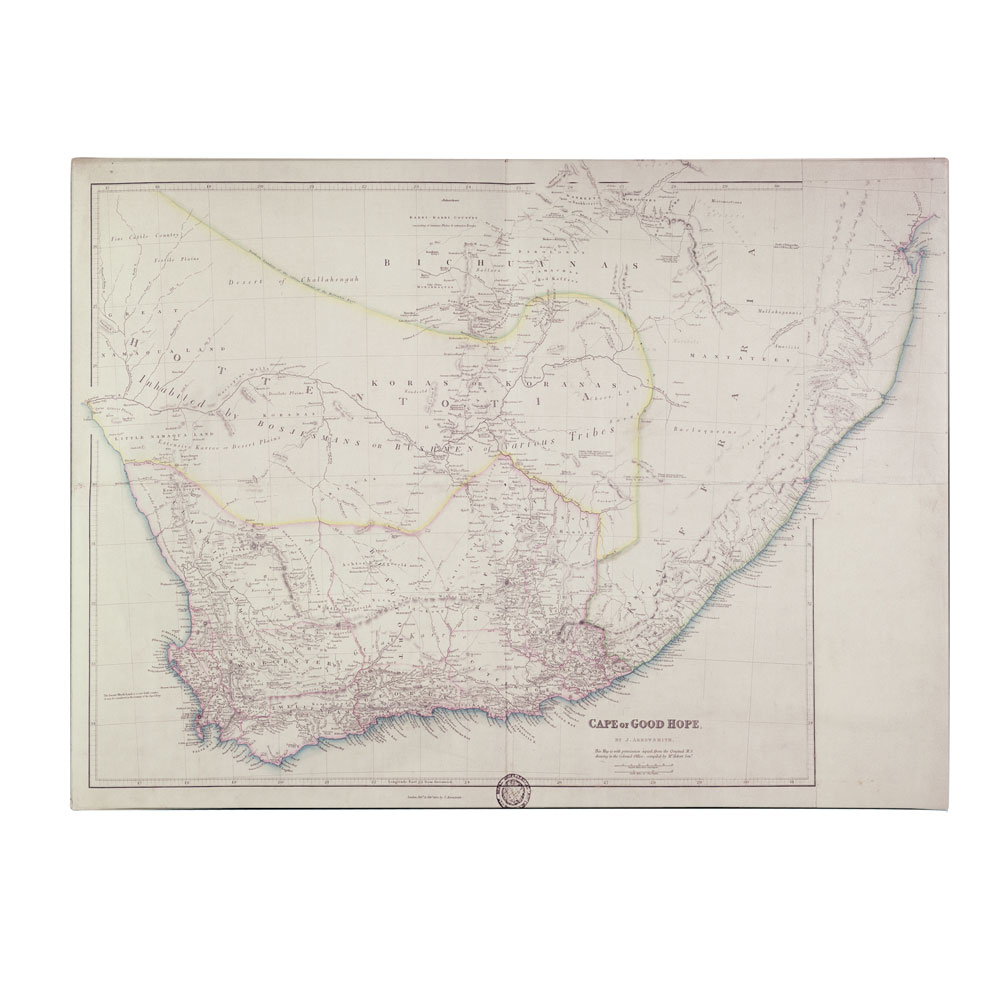 John Arrowsmith Map Of Southern Africa 1834 14 X 19 Canvas Art