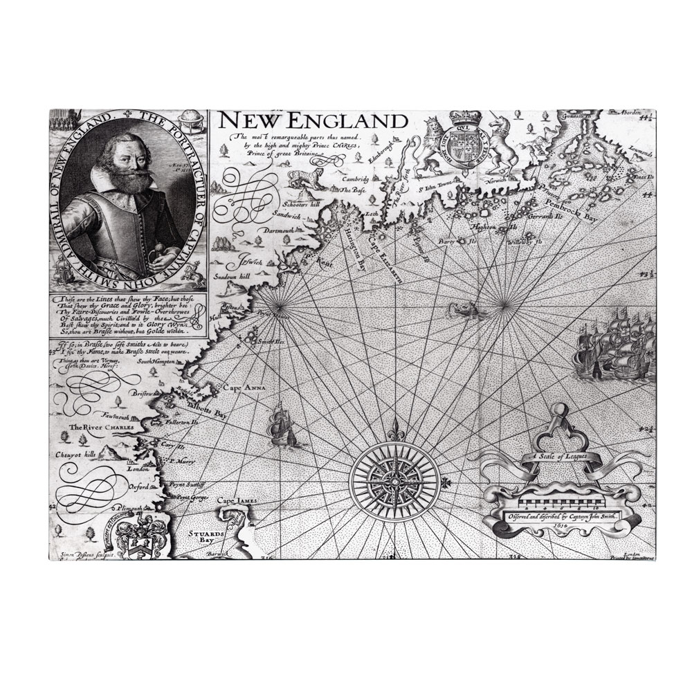 John Smith 'Coast Of New England 1614' 14 X 19 Canvas Art