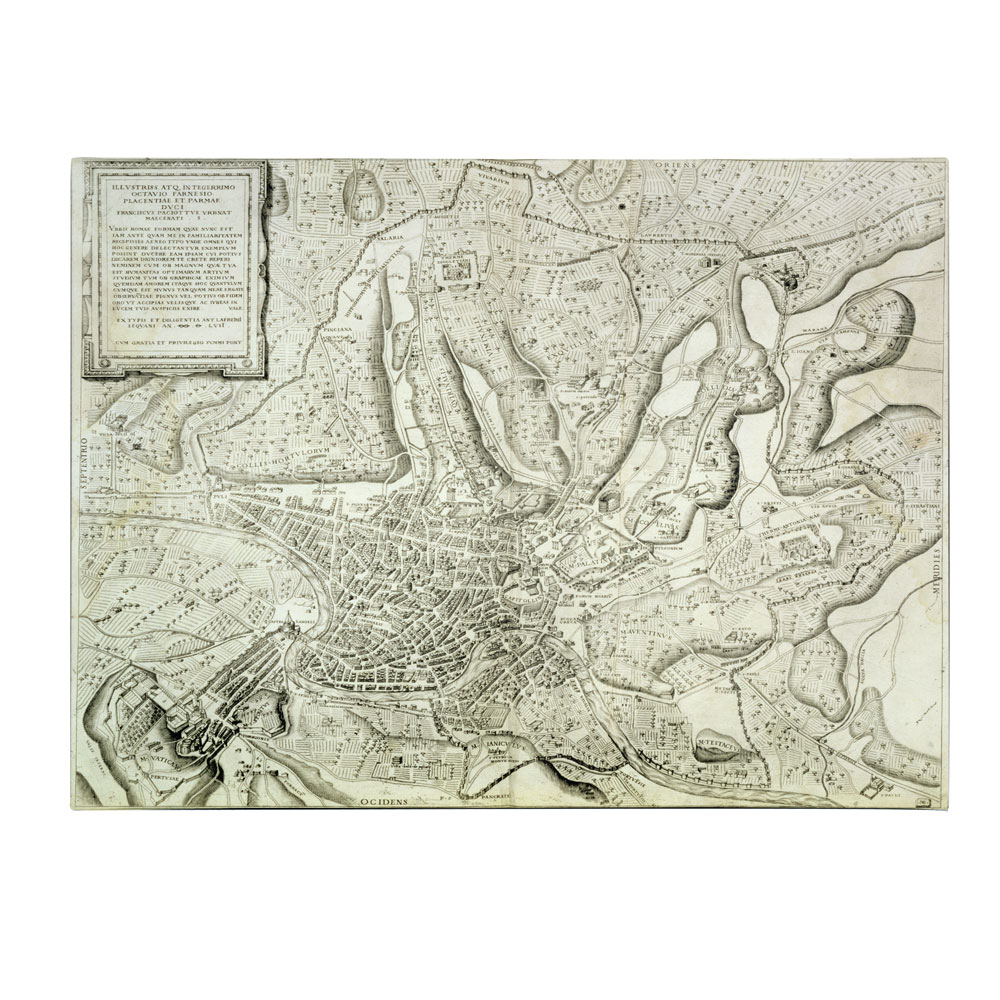 Antonio Lafreri 'Map Of The City Of Rome 1557' 14 X 19 Canvas Art
