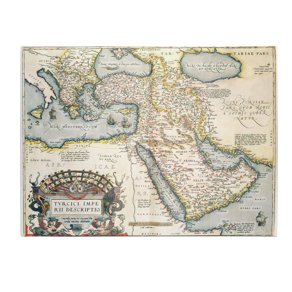 Abraham Ortelius 'Map Of The Middle East 1570' 14 X 19 Canvas Art