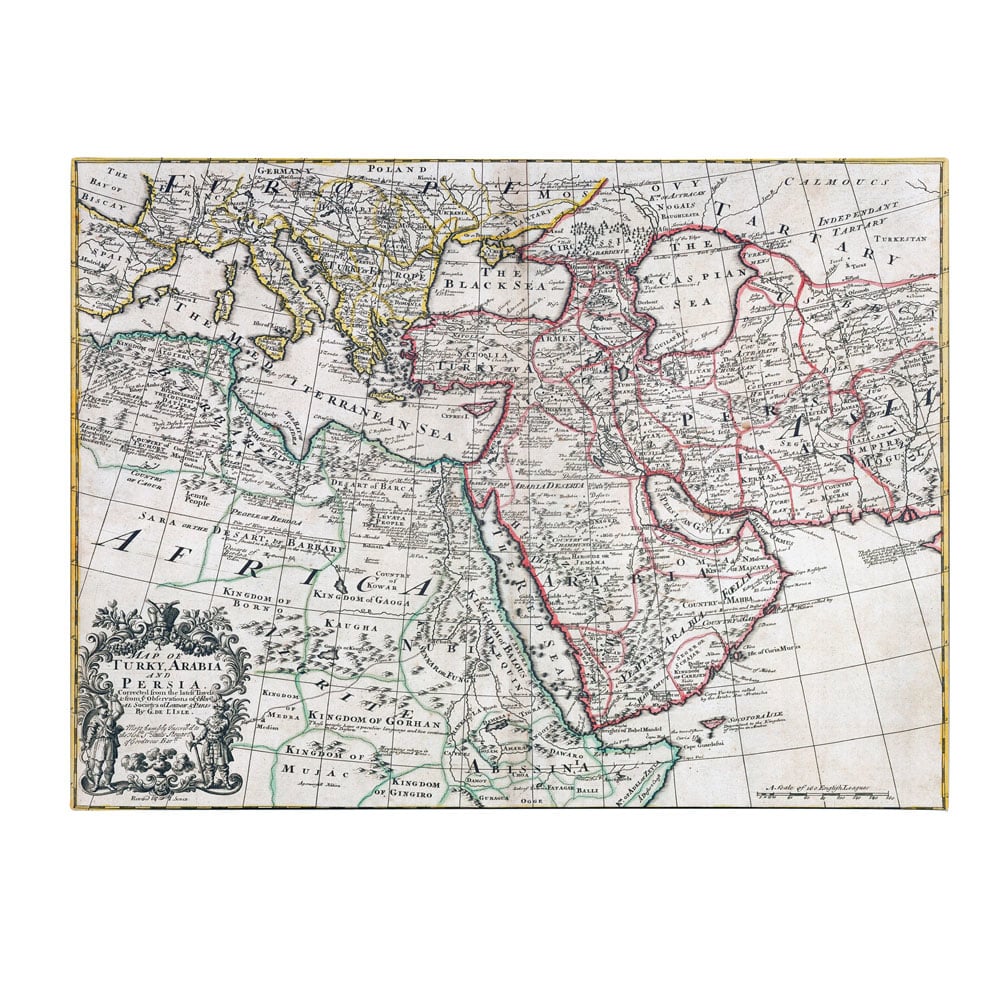 Map Of Turkey Arabia And Persia' 14 X 19 Canvas Art