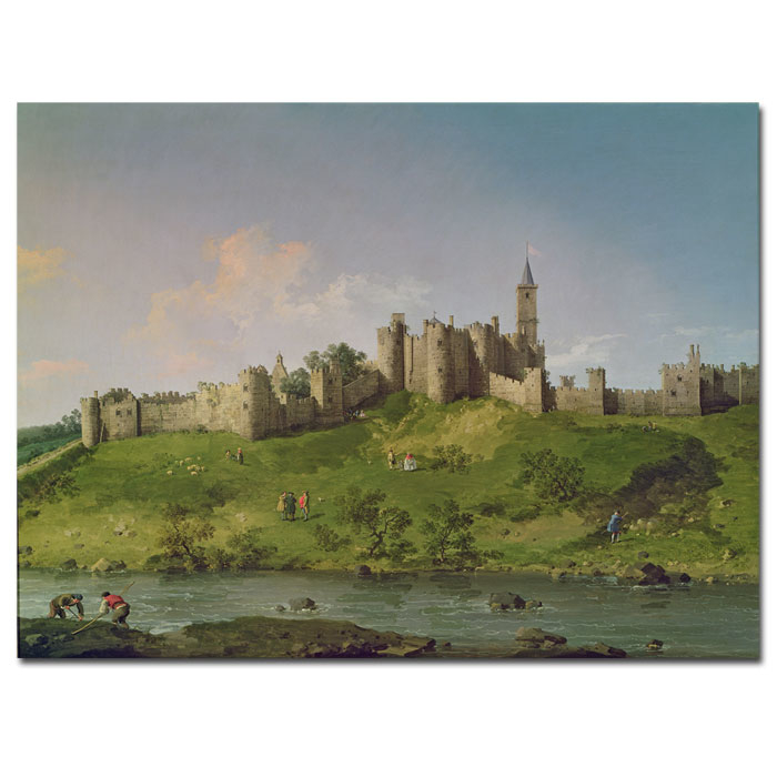 Canaletto 'Alnwick Castle' 14 X 19 Canvas Art