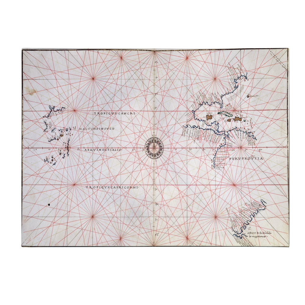 Nautical Chart Of The Pacific Ocean 1500's' 14 X 19 Canvas Art