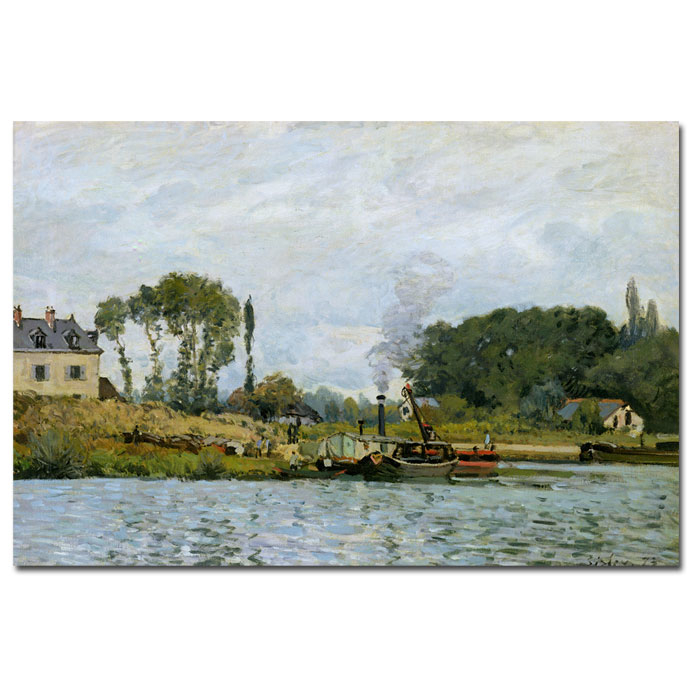Alfred Sisley 'Boats At Bougival 1873' 14 X 19 Canvas Art