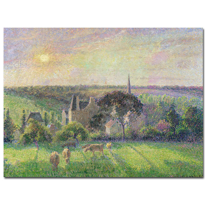 Camille Pissarro 'The Church And Farm Of Eragny 1895' 14 X 19 Canvas Art