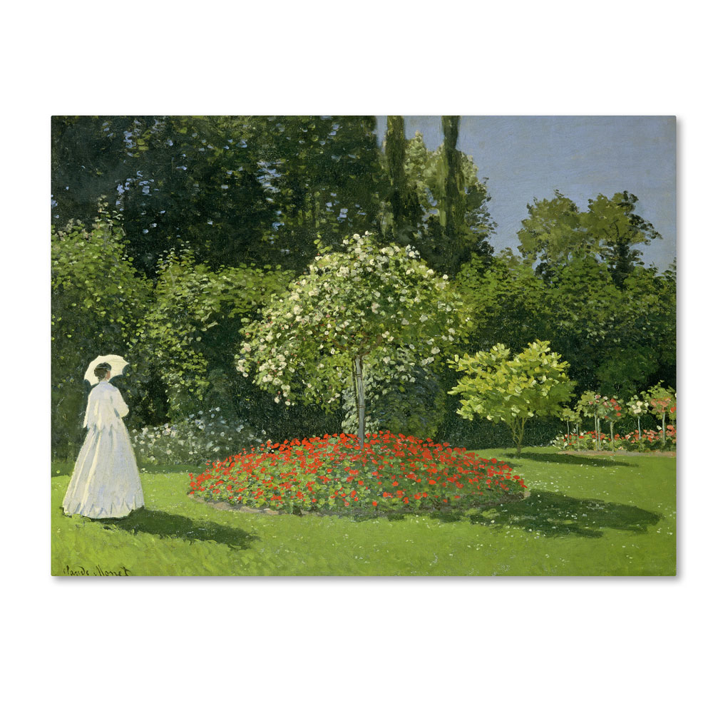 Claude Monet 'Jeanne Marie Lecadre In The Garden' 14 X 19 Canvas Art