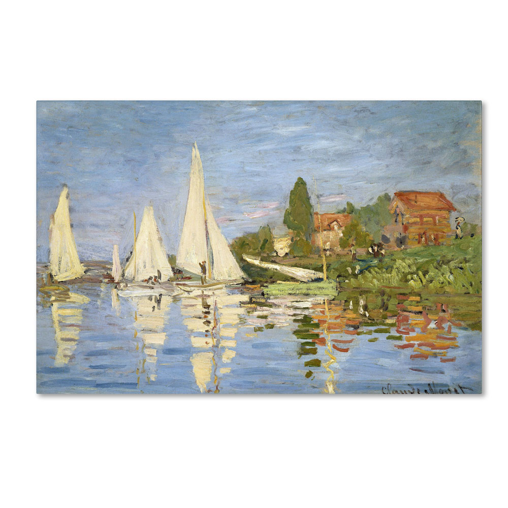 Claude Monet 'Regatta At Argenteuil' 14 X 19 Canvas Art