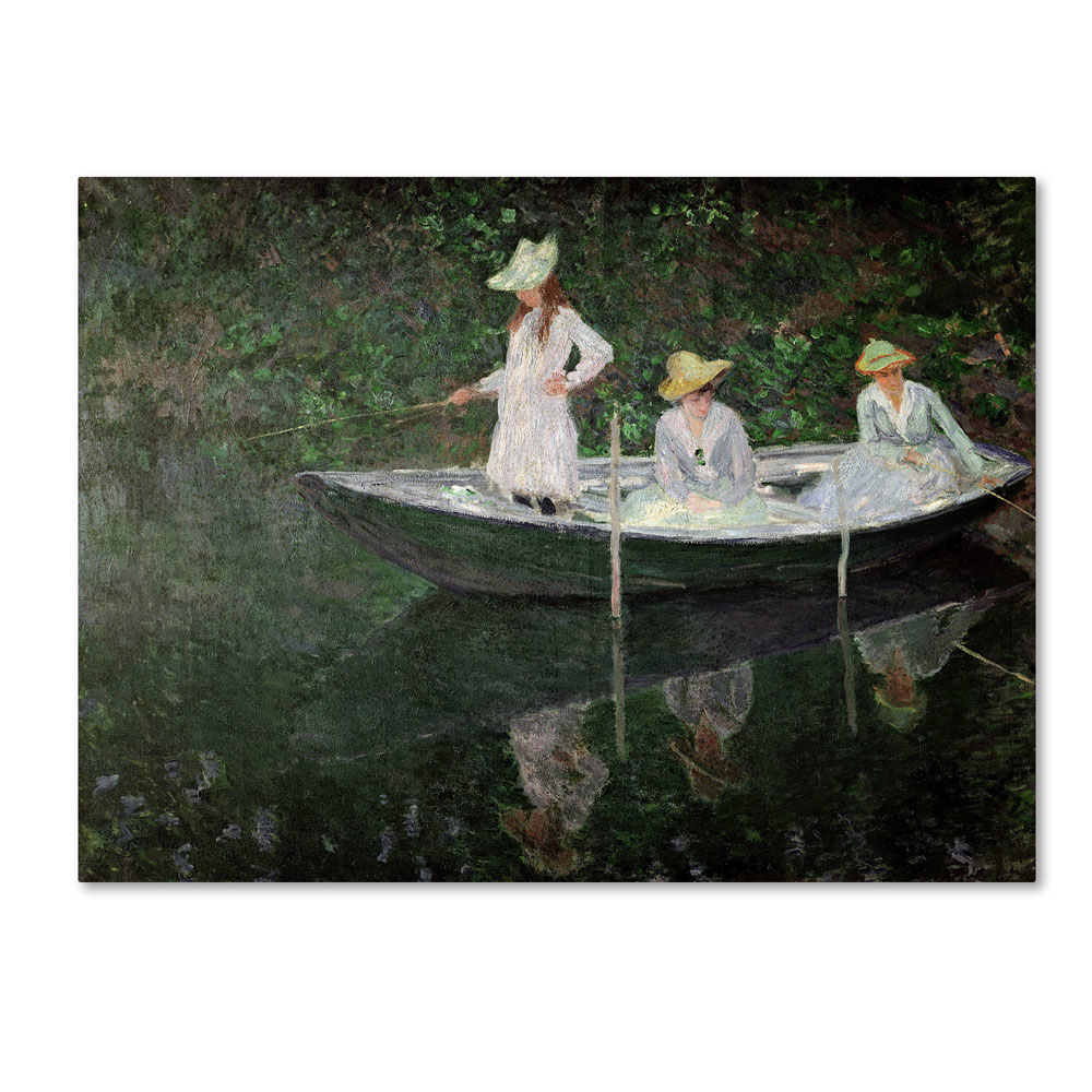 Claude Monet 'The Boat At Giverny' 14 X 19 Canvas Art