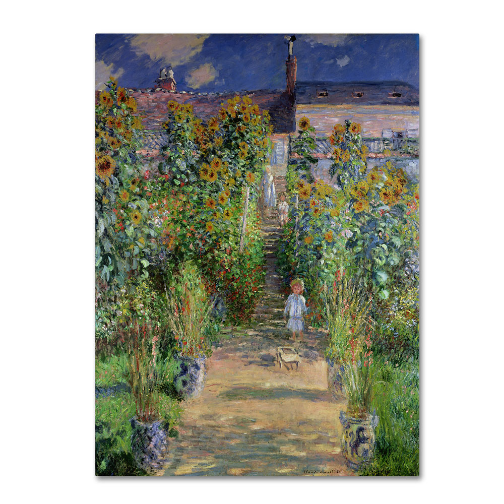 Claude Monet 'The Artist's Garden At Vetheuil' 14 X 19 Canvas Art