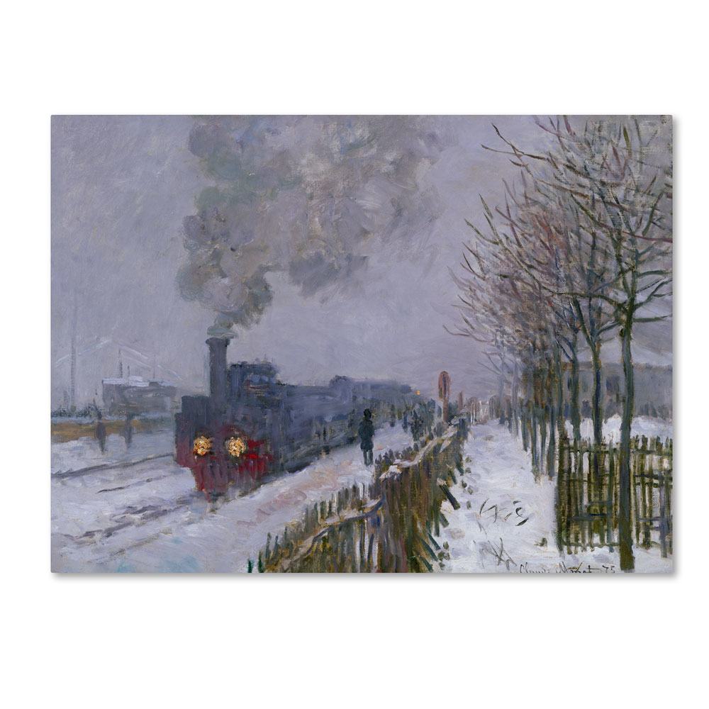 Claude Monet 'Train In The Snow' 14 X 19 Canvas Art