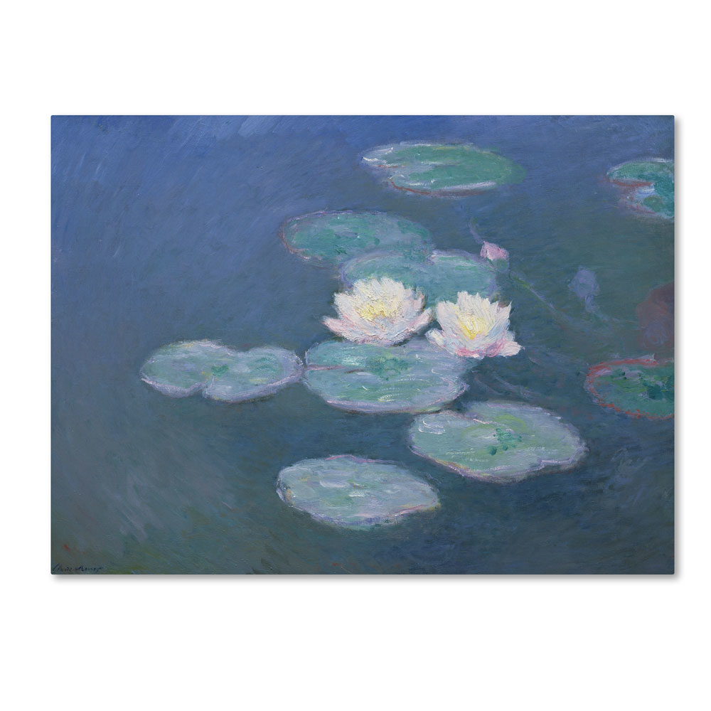 Claude Monet 'Waterlilies Evening' 14 X 19 Canvas Art
