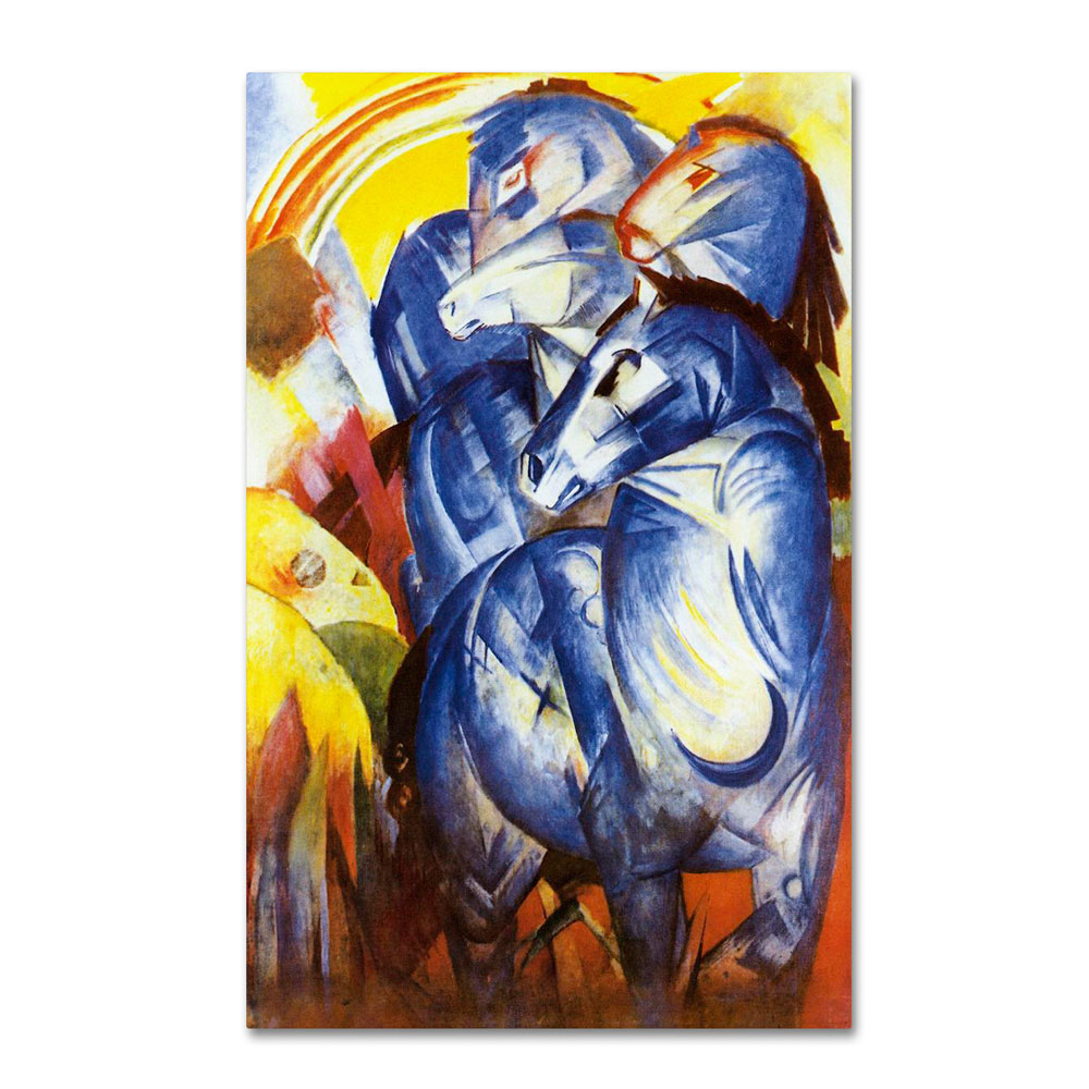 Franz Marc 'A Tower Of Blue Horses 1913' 14 X 19 Canvas Art