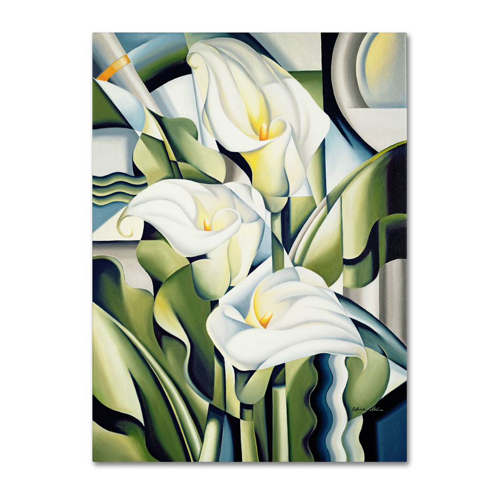 Catherine Abel 'Cubist Lilies 2002' 14 X 19 Canvas Art