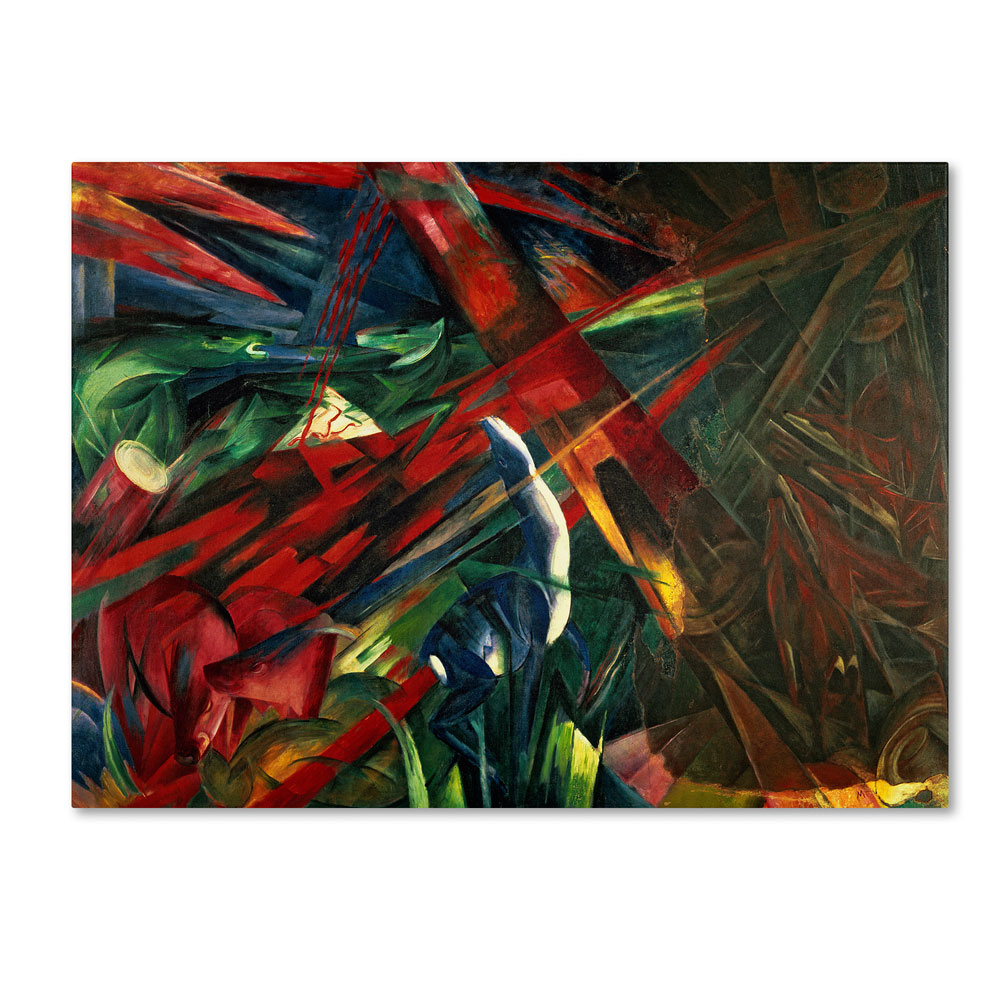 Franz Marc 'Fate Of The Animals 1913' 14 X 19 Canvas Art