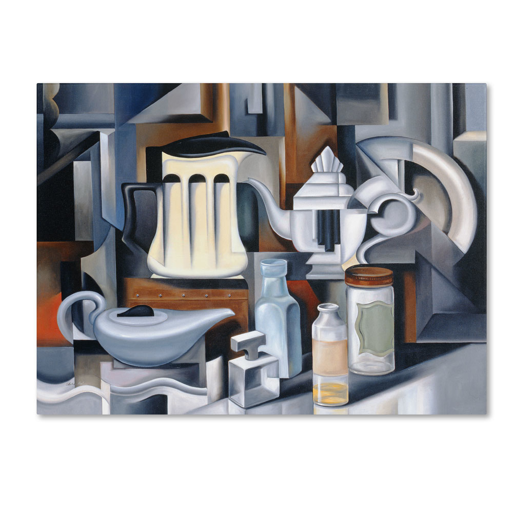 Catherine Abel 'Still Life With Teapots' 14 X 19 Canvas Art