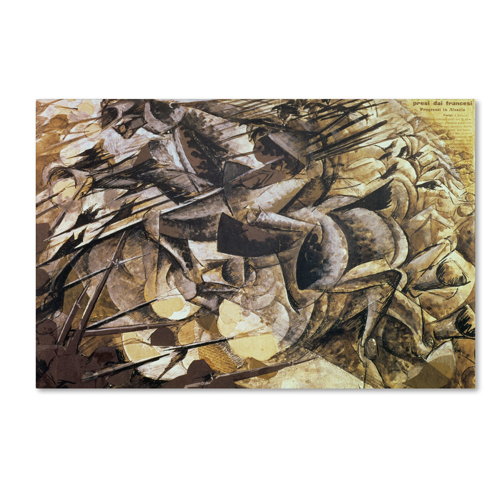Umberto Boccioni 'The Charge Of The Lancers 1915' 14 X 19 Canvas Art