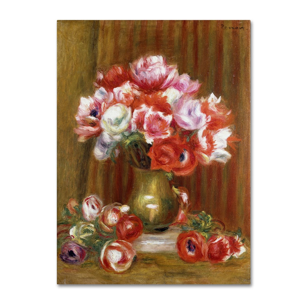 Pierre Renoir 'Anemones 1909' 14 X 19 Canvas Art
