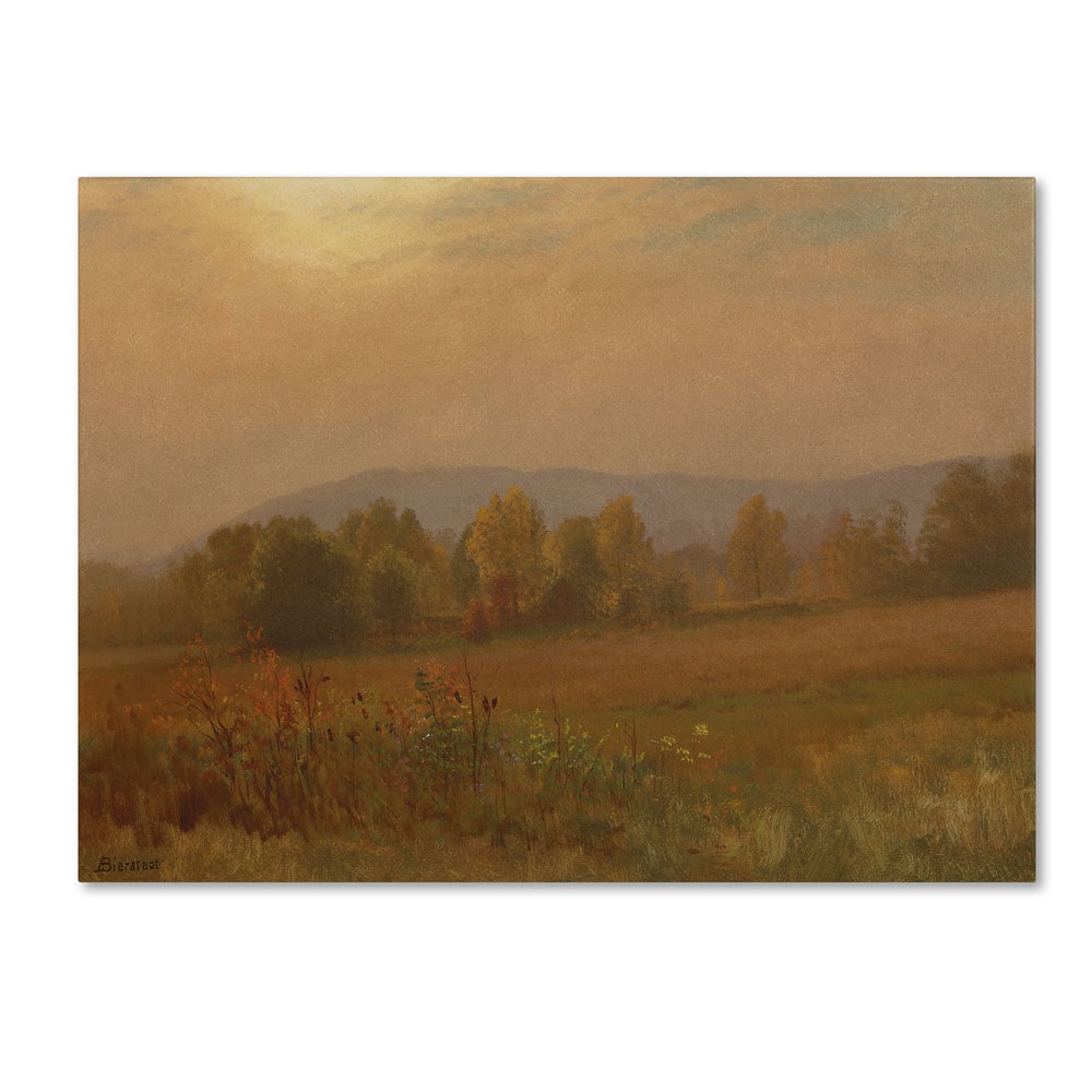 Albert Bierstadt 'Autumn Landscape New England' 14 X 19 Canvas Art