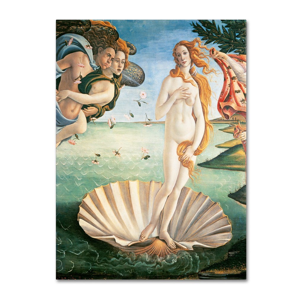 Sandro Botticelli 'Birth Of Venus 1484' 14 X 19 Canvas Art