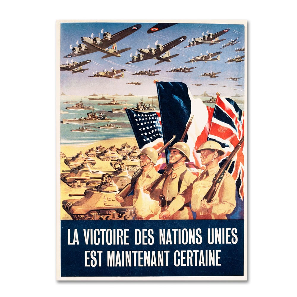 French Propaganda Poster From World War II' 14 X 19 Canvas Art