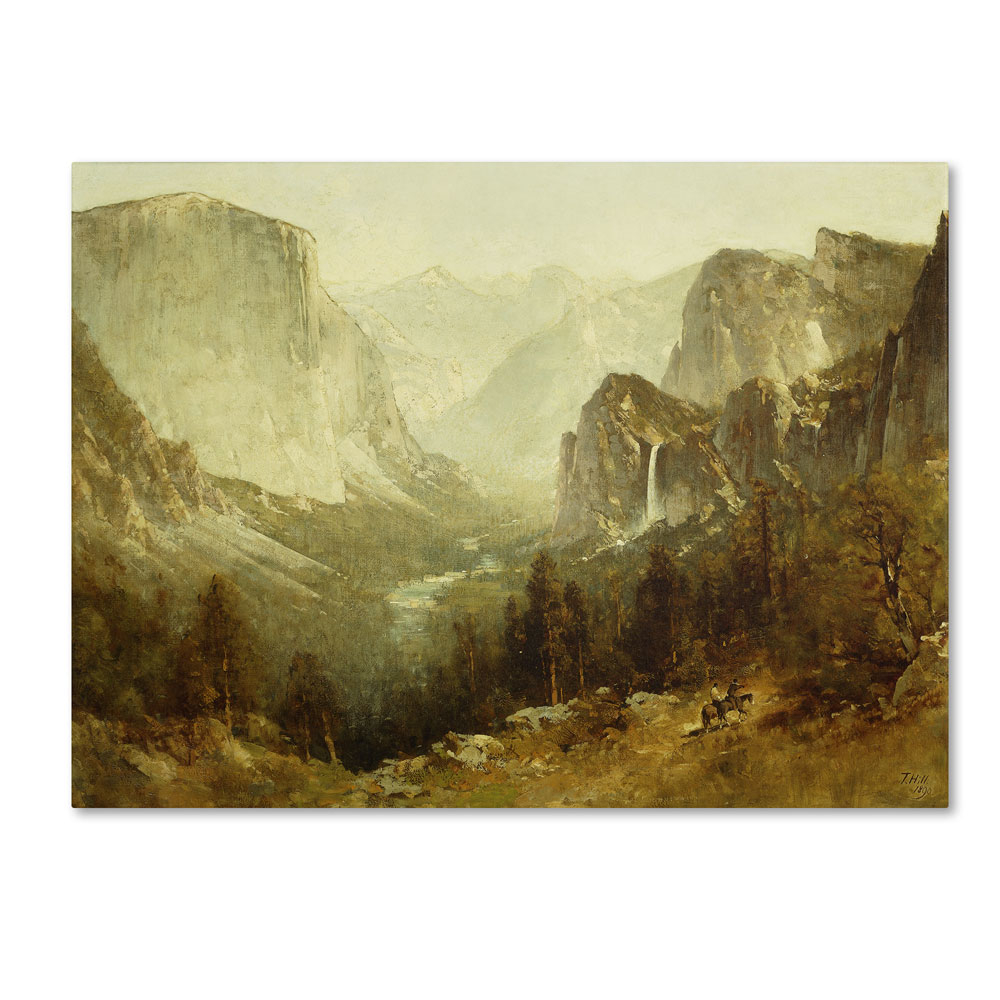 Thomas Hill 'Hunting In Yosemite 1890' 14 X 19 Canvas Art